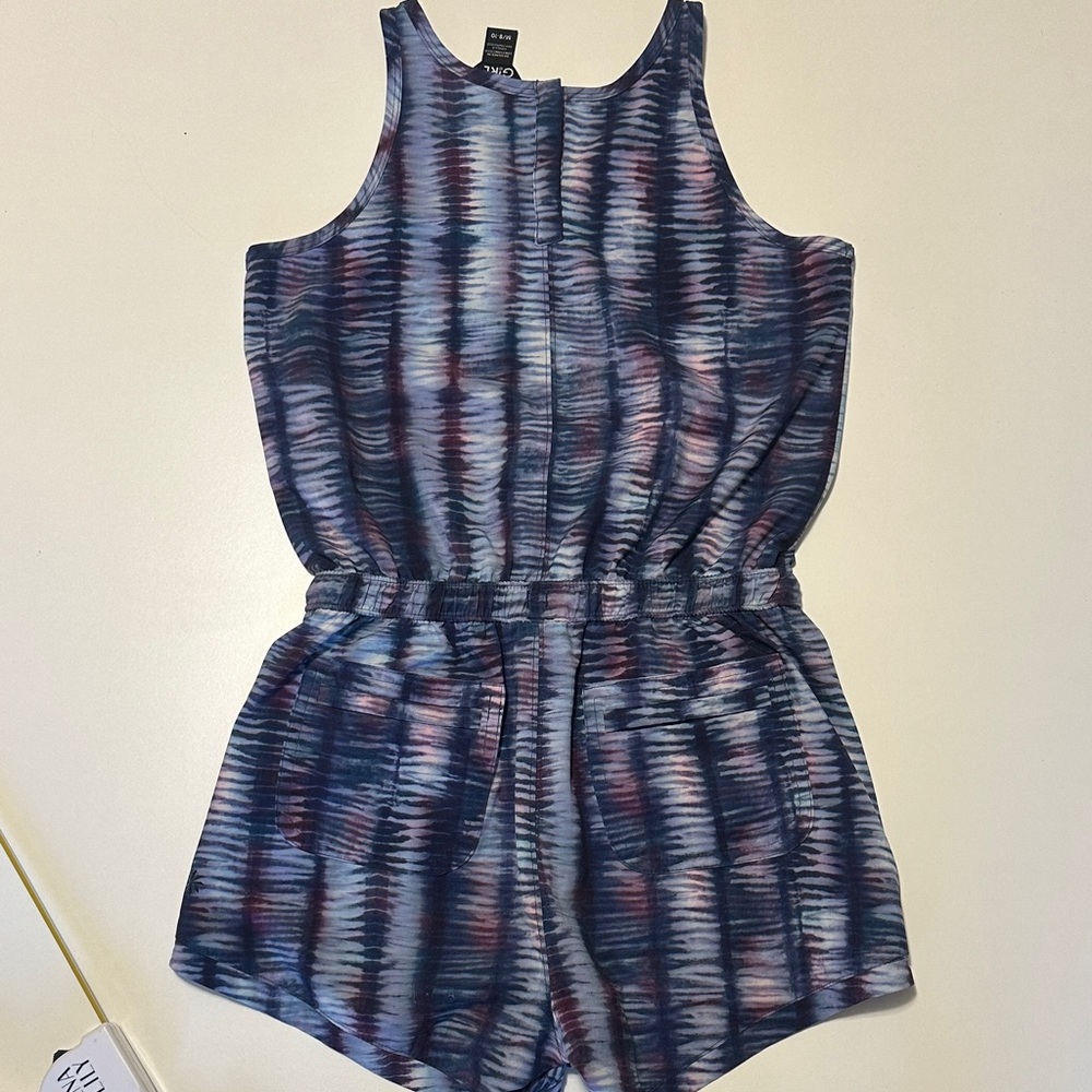 Athleta Girl Blue and Purple Patterned Romper - Picture 8 of 9